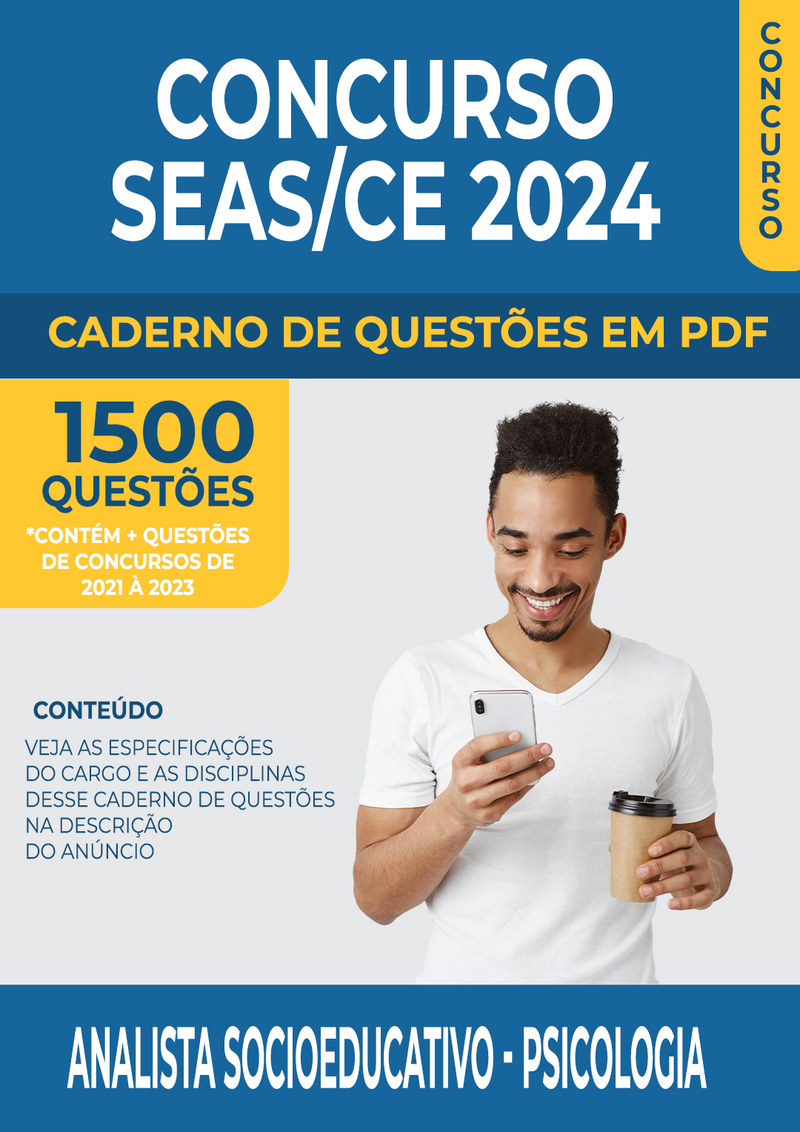 Apostila de Questões para Concurso da SEAS/CE 2024 para Analista Socioeducativo - Psicologia - Mais de 1.500 Questões Gabaritadas | loja123shop