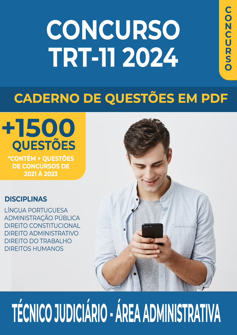 Apostila de Questões para Concurso do TRT-11 2024 para Técnico Judiciário - Área Administrativa - Mais de 1.500 Questões Gabaritadas | loja123shop