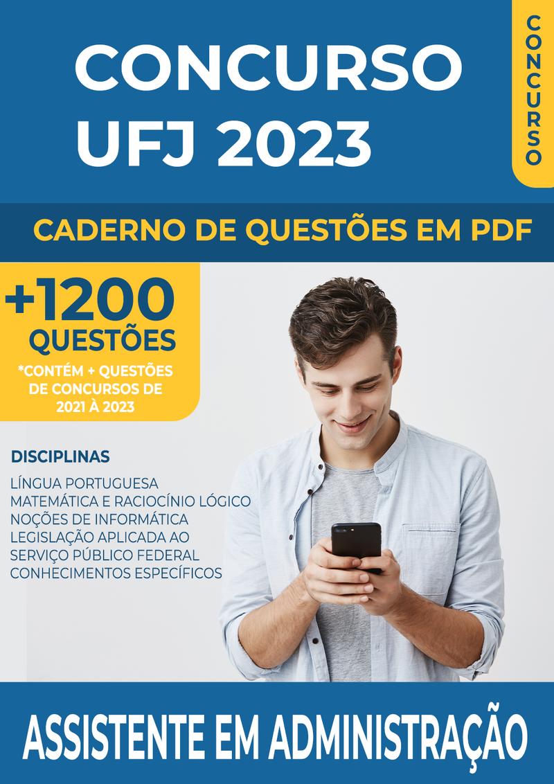 Apostila de Questões para o Concurso da UFJ 2023 para Assistente em Administração - Mais de 1.200 Questões Gabaritadas | loja123shop