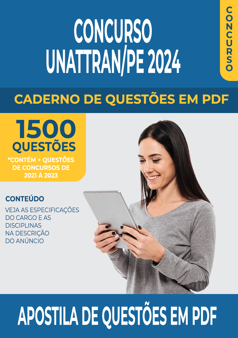 Apostila de Questões para Concurso da Unattran/PE 2024 para Guarda Civil Municipal - Mais de 1.500 Questões Gabaritadas | loja123shop