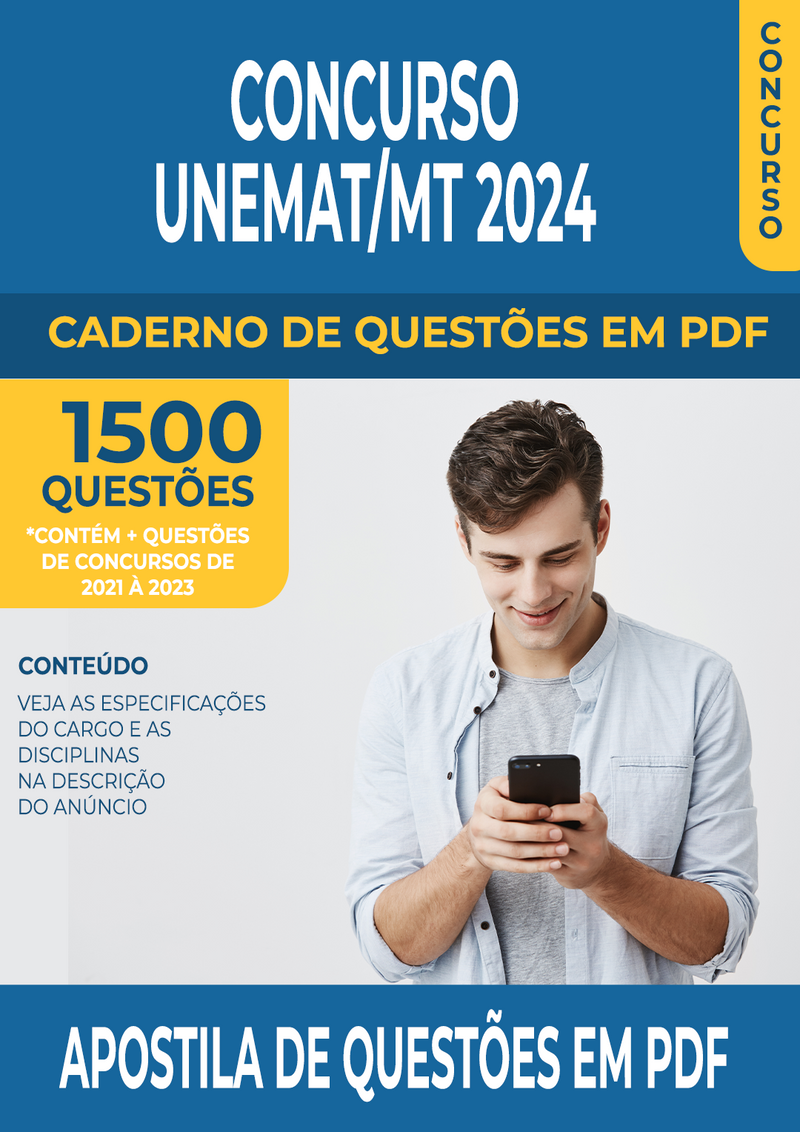 Apostila de Questões para Concurso da UNEMAT/MT 2024 para Contador - Mais de 1.500 Questões Gabaritadas | loja123shop