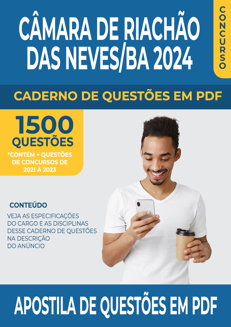 Apostila de Questões para Concurso da Câmara de Riachão das Neves/BA 2024 para Diversos Cargos - Mais de 1.500 Questões Gabaritadas | loja123shop