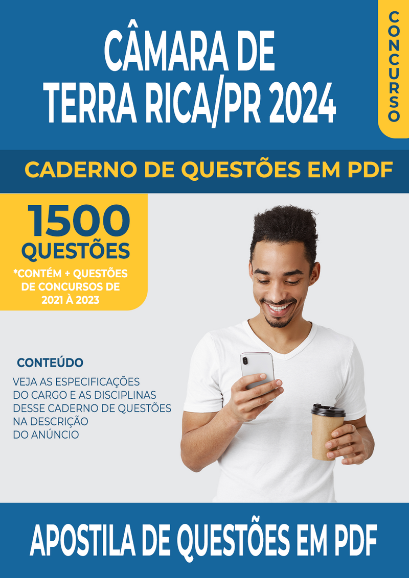 Apostila de Questões para Concurso da Câmara de Terra Rica/PR 2024 para Diversos Cargos - Mais de 1.500 Questões Gabaritadas | loja123shop