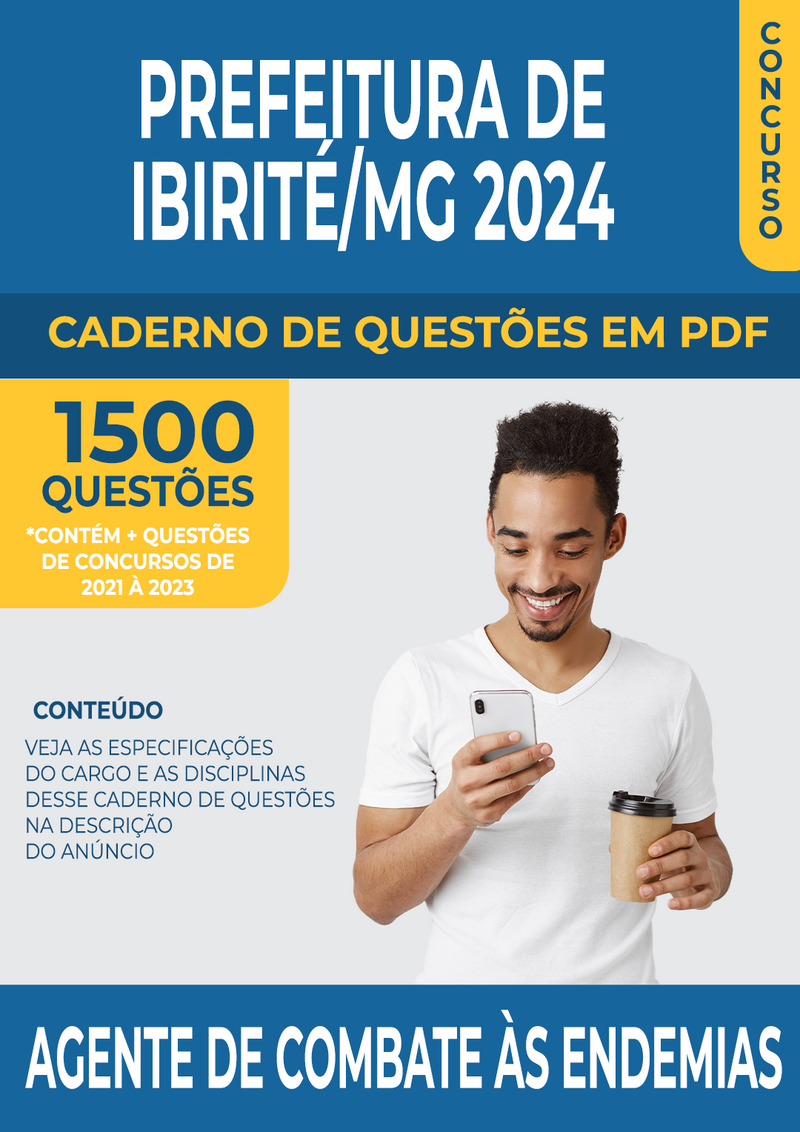 Apostila de Questões para Concurso da Prefeitura de Ibirité/MG 2024 para Agente de Combate às Endemias - Mais de 1.500 Questões | loja123shop