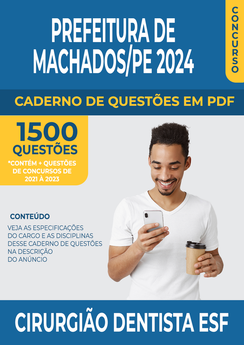 Apostila de Questões para Concurso da Prefeitura de Machados/PE 2024 para Cirurgião Dentista ESF - Mais de 1.500 Questões | loja123shop