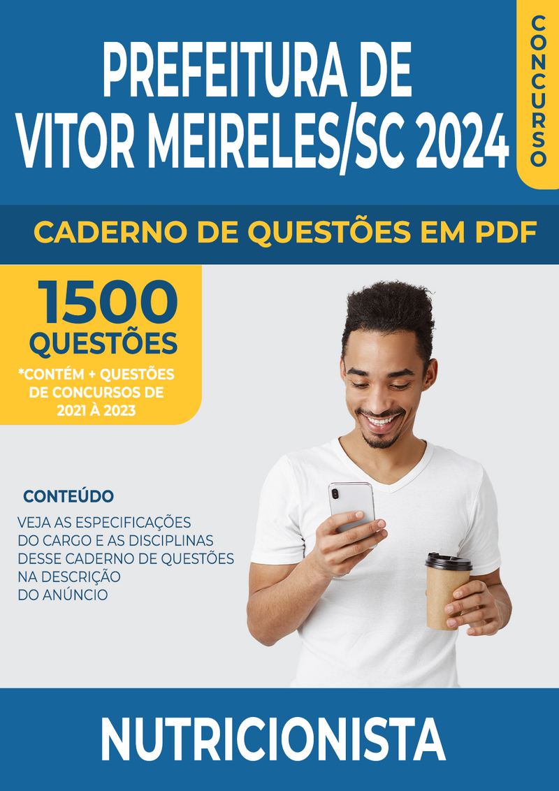 Apostila de Questões para Concurso da Prefeitura de Vitor Meireles/SC 2024 para Nutricionista - Mais de 1.500 Questões | loja123shop