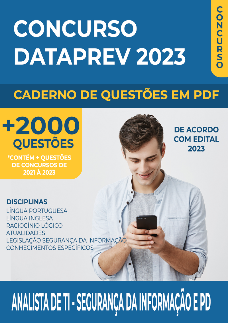 Apostila de Questões para o Concurso da Dataprev 2023 para Analista de TI - Segurança da Informação e PD - Mais de 2.000 Questões | loja123shop