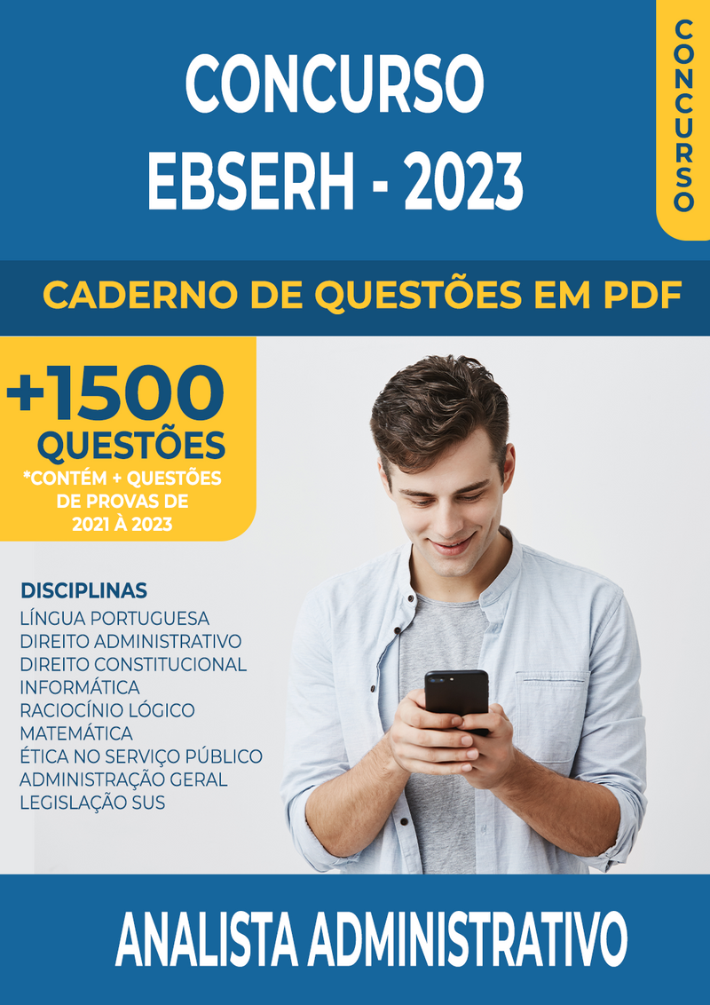 Apostila de Questões para o Concurso do EBSERH 2023 para Analista Administrativo - Mais de 1.500 Questões Gabaritadas | loja123shop