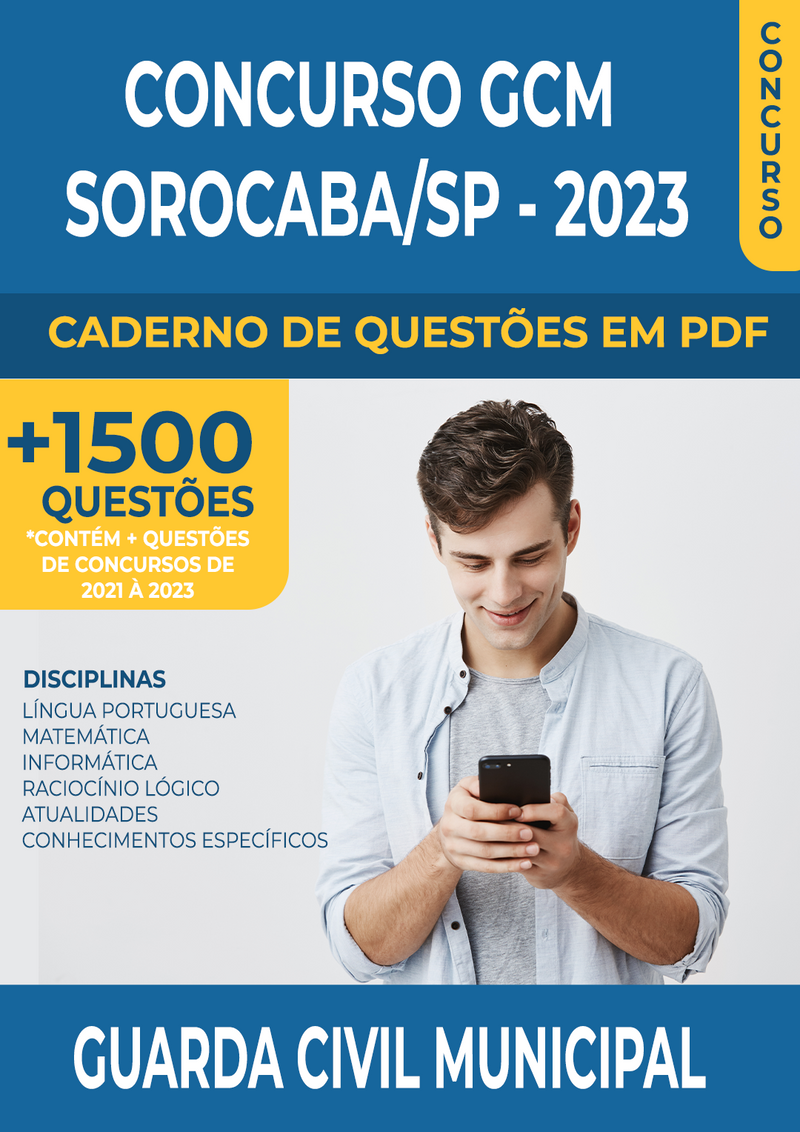 Apostila de Questões para o Concurso GCM - Sorocaba-SP para Guarda Civil Municipal - Mais de 1.500 Questões Gabaritadas | loja123shop