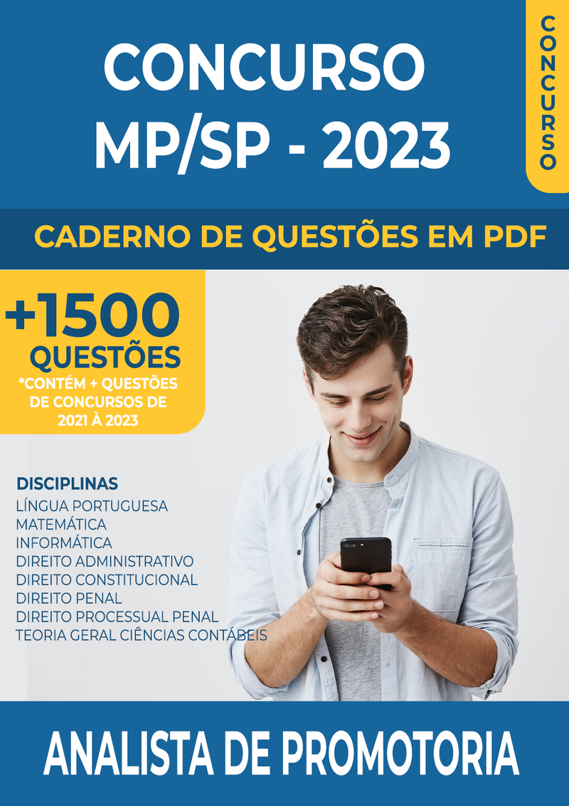 Apostila de Questões para o Concurso do MP-SP 2023 para Analista de Promotoria - Mais de 1.500 Questões Gabaritadas | loja123shop