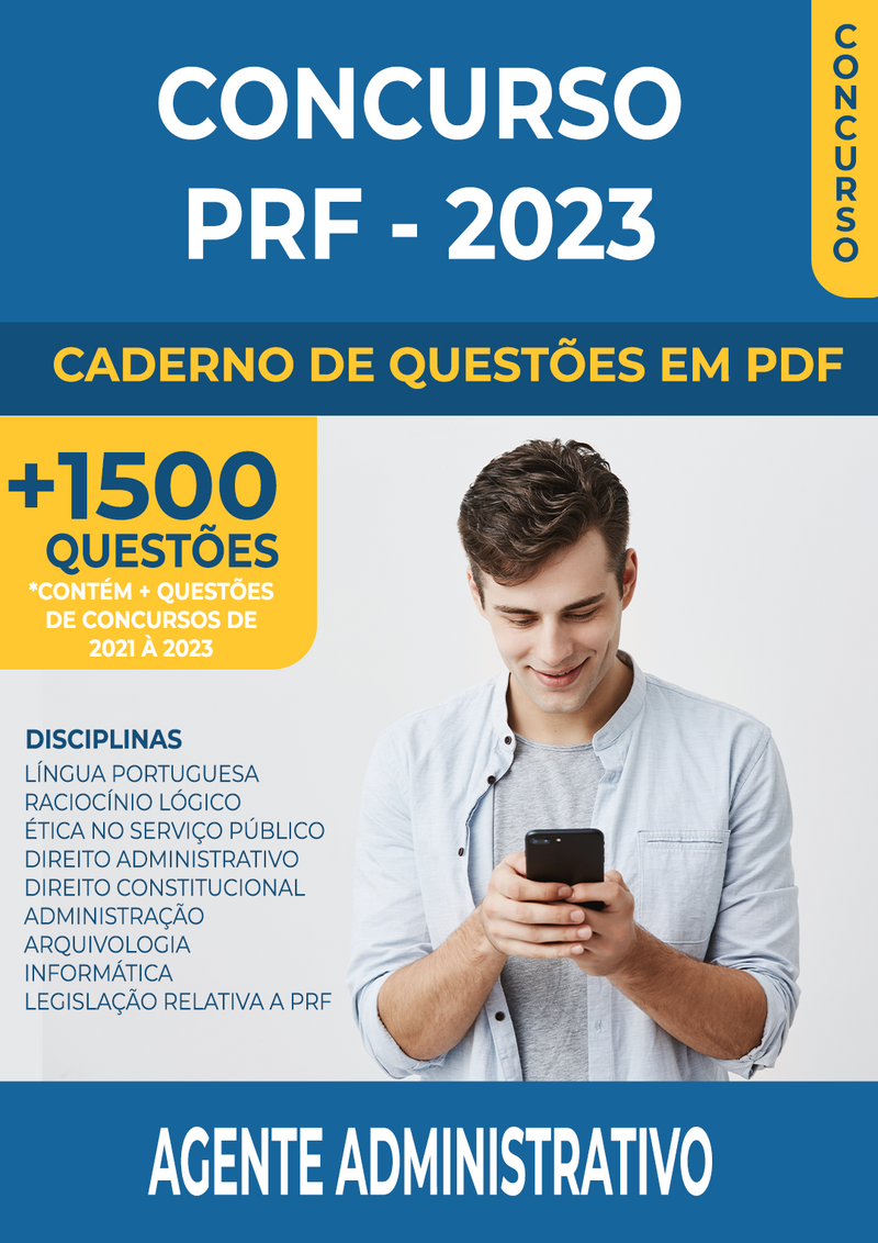 Apostila de Questões para o Concurso da PRF 2023 para Agente Administrativo - Mais de 1.500 Questões Gabaritadas | loja123shop