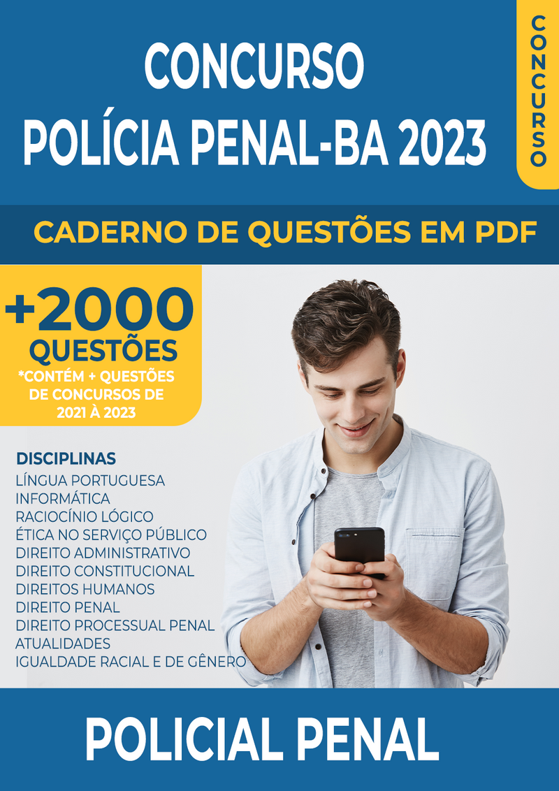 Apostila de Questões para o Concurso da Polícia Penal/BA 2023 para Policial Penal - Mais de 2.000 Questões Gabaritadas | loja123shop