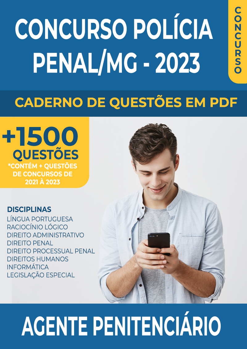 Apostila de Questões para o Concurso da Polícia Penal/MG 2023 para Agente Penitenciário - Mais de 1.500 Questões Gabaritadas | loja123shop