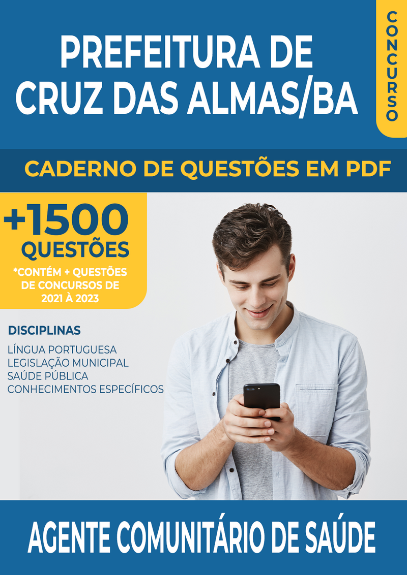 Apostila de Questões para o Concurso da Prefeitura de Cruz das Almas/BA para Agente Comunitário de Saúde - Mais de 1.500 Questões Gabaritadas | loja123shop