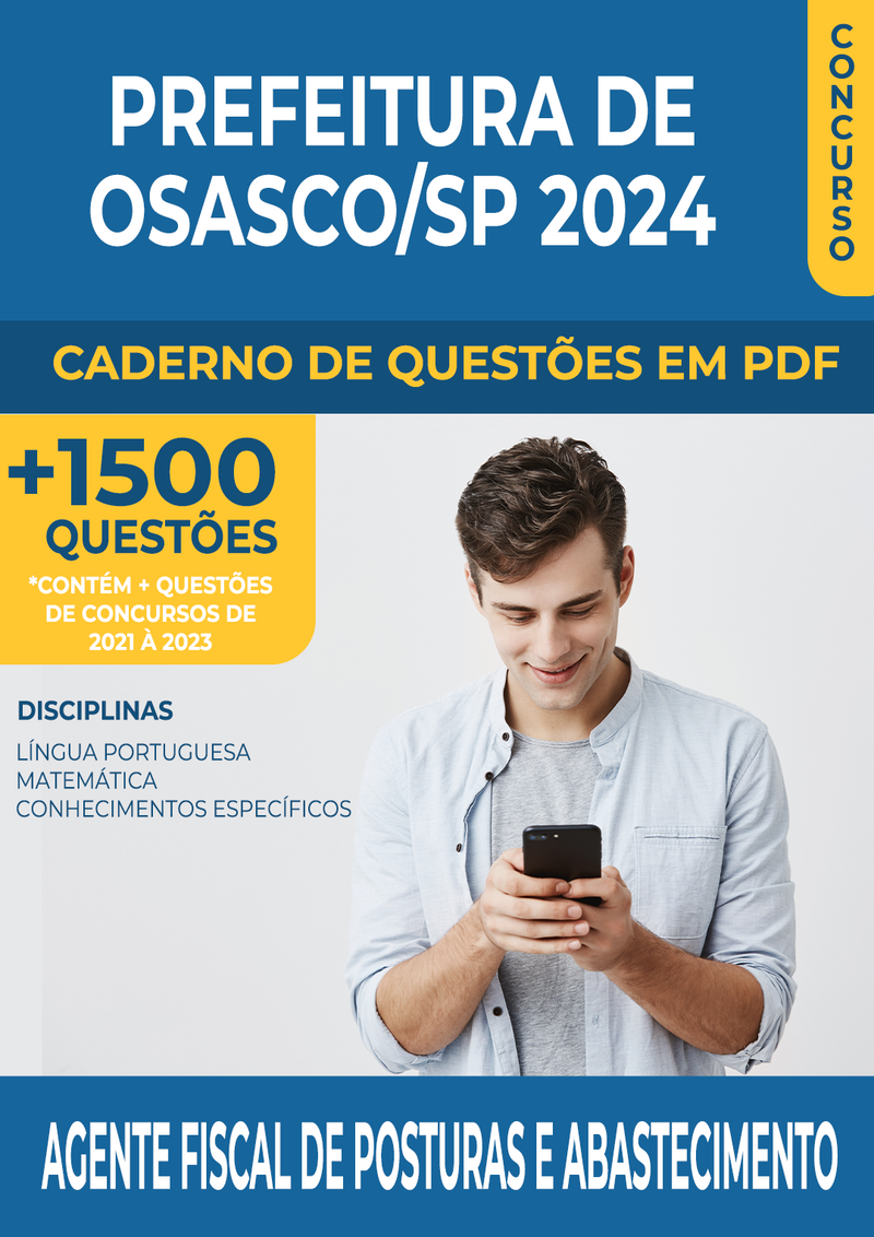 Apostila de Questões para o Concurso da Prefeitura de Osasco/SP para Agente Fiscal de Posturas e Abastecimento - Mais de 1.500 Questões Gabaritadas | loja123shop