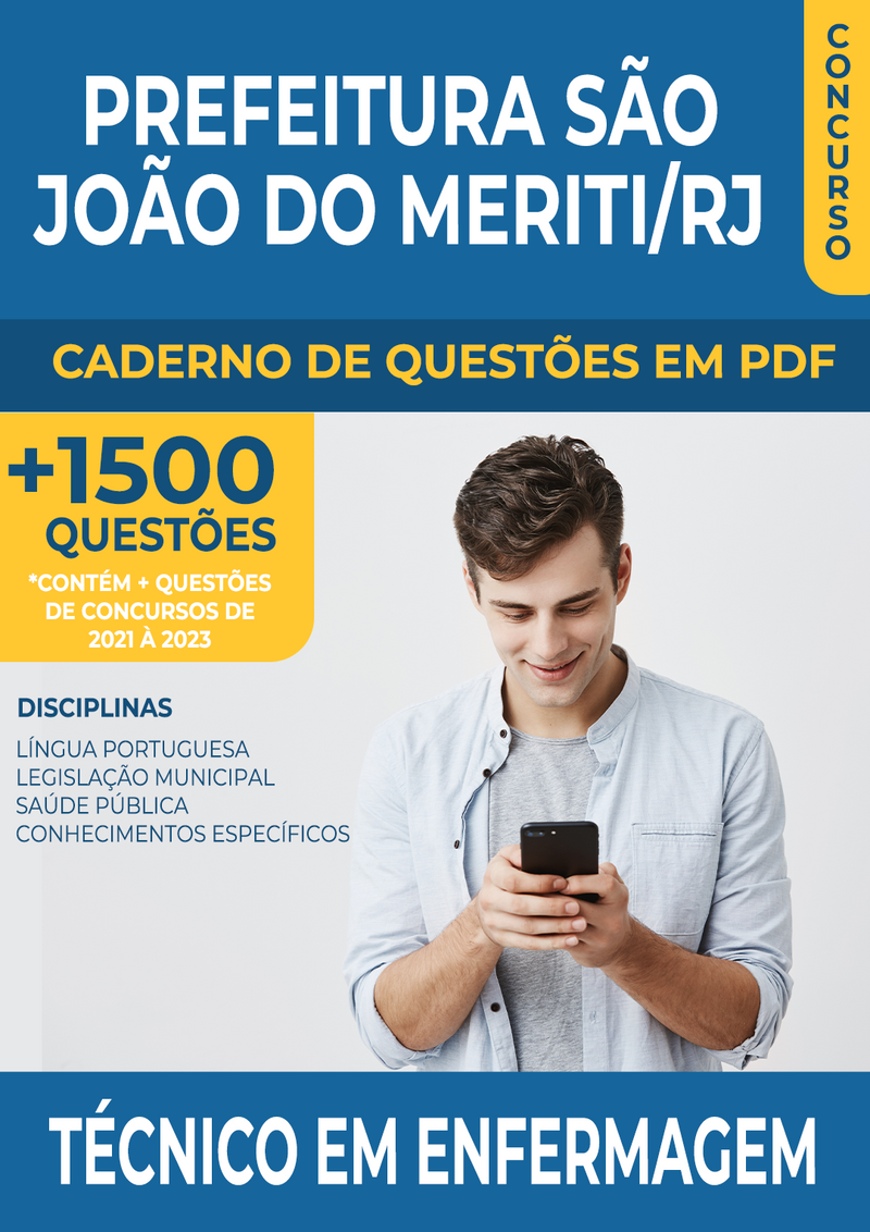 Apostila de Questões para o Concurso da Prefeitura de São João do Meriti/RJ para Técnico em Enfermagem - Mais de 1.500 Questões Gabaritadas | loja123shop