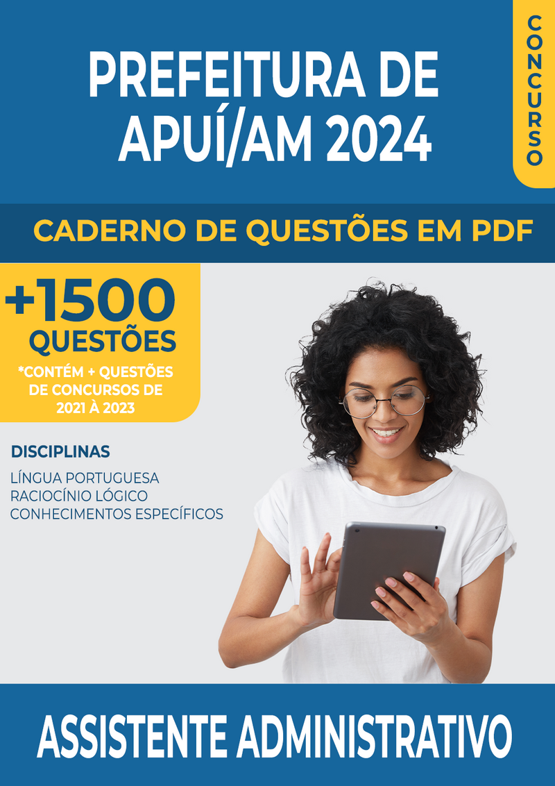 Apostila de Questões para Concurso da Prefeitura de Apuí/AM para Assistente Administrativo - Mais de 1.500 Questões Gabaritadas | loja123shop