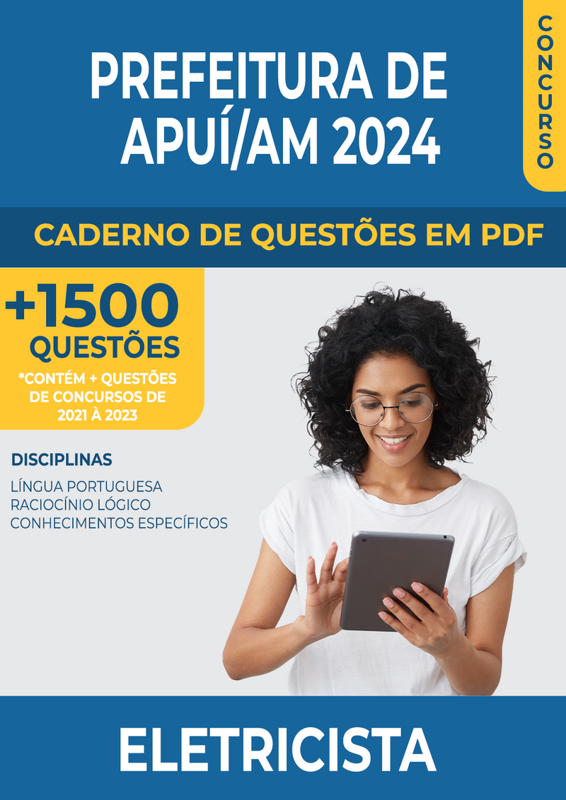 Apostila de Questões para Concurso da Prefeitura de Apuí/AM para Eletricista - Mais de 1.500 Questões Gabaritadas | loja123shop