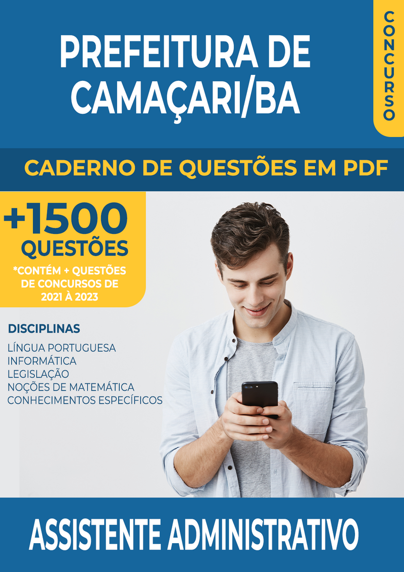 Apostila de Questões para o Concurso da Prefeitura de Camaçari/BA para Assistente Administrativo - Mais de 1.500 Questões Gabaritadas | loja123shop