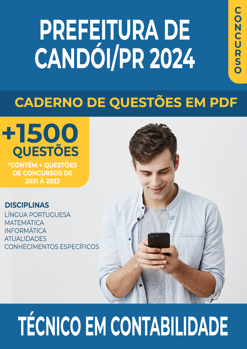 Apostila de Questões para Concurso da Prefeitura de Candói/PR 2024 - Técnico em Contabilidade - Mais de 1.500 Questões Gabaritadas | loja123shop