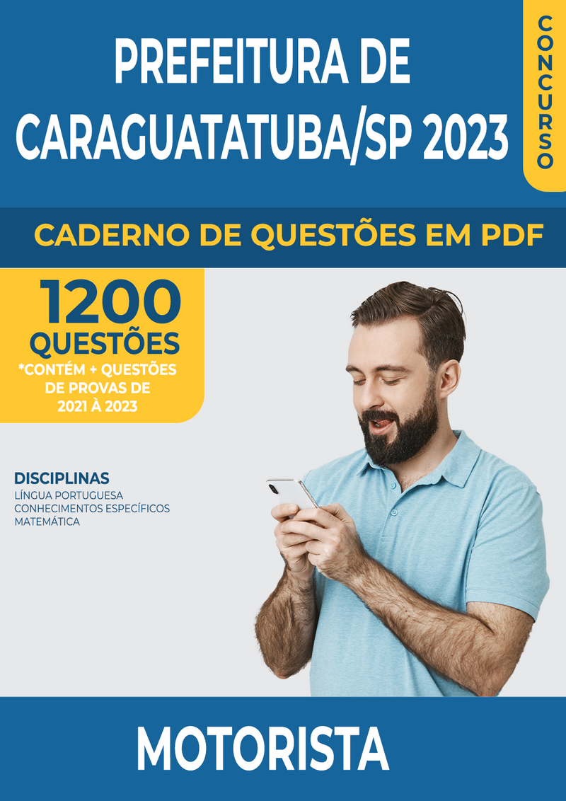 Apostila de Questões para o Concurso da Prefeitura de Caraguatatuba/SP 2023 para Motorista - Mais de 1.200 Questões Gabaritadas | loja123shop