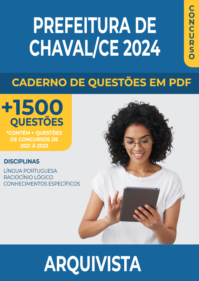 Apostila de Questões para o Concurso da Prefeitura de Chaval/CE 2024 para Arquivista - Mais de 1.500 Questões Gabaritadas | loja123shop