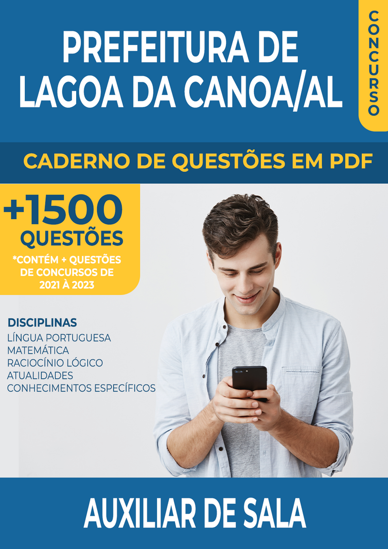 Apostila de Questões para Concurso da Prefeitura de Lagoa da Canoa/AL 2024 - Auxiliar de Sala - Mais de 1.500 Questões Gabaritadas | loja123shop