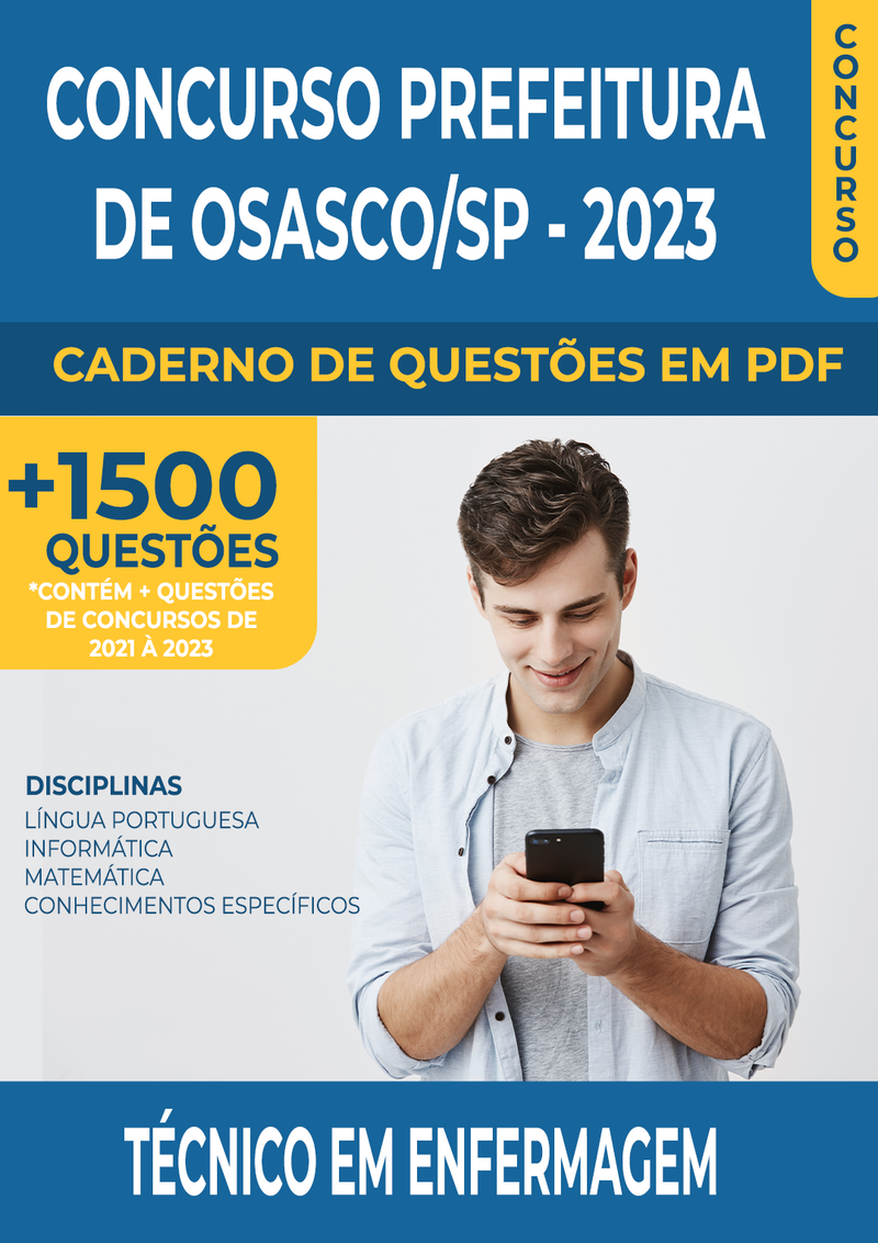 Apostila de Questões para o Concurso da Prefeitura de Osasco-SP 2023 para Técnico em Enfermagem - Mais de 1.500 Questões Gabaritadas | loja123shop