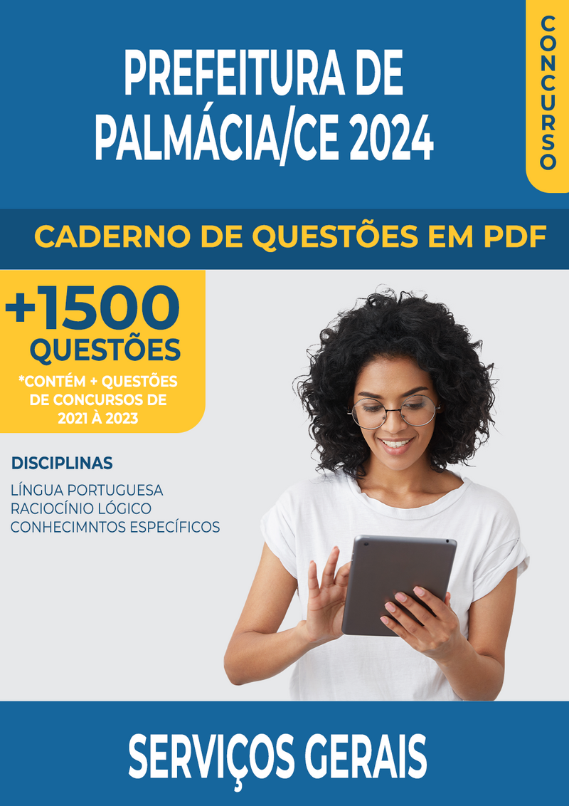 Apostila de Questões para o Concurso da Prefeitura de Palmácia/CE 2024 para Serviços Gerais - Mais de 1.500 Questões Gabaritadas | loja123shop