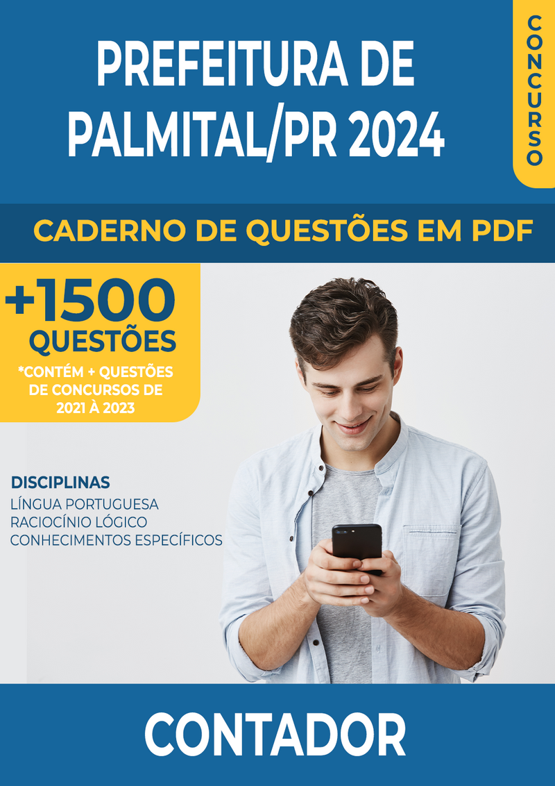 Apostila de Questões para Concurso da Prefeitura de Palmital/PR 2024 - Contador - Mais de 1.500 Questões Gabaritadas | loja123shop