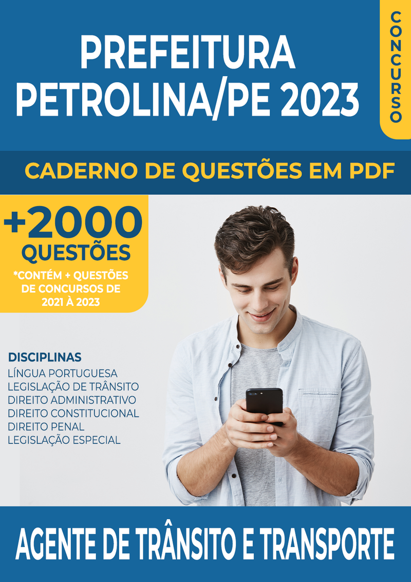 Apostila de Questões para Concurso da Prefeitura de Petrolina/PE 2023 para Agente de Trânsito e Transporte - Mais de 2.000 Questões Gabaritadas | loja123shop