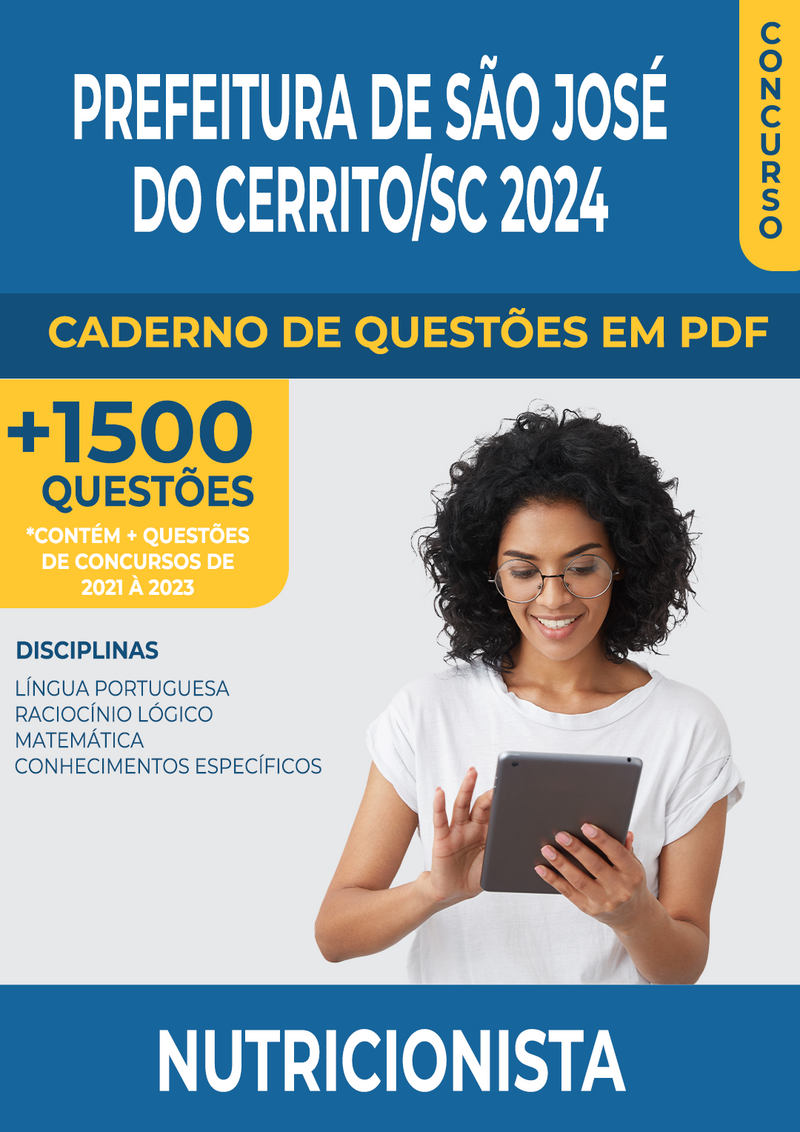 Apostila de Questões para Concurso da Prefeitura de São José do Cerrito/SC 2024 para Nutricionista - Mais de 1.500 Questões Gabaritadas | loja123shop