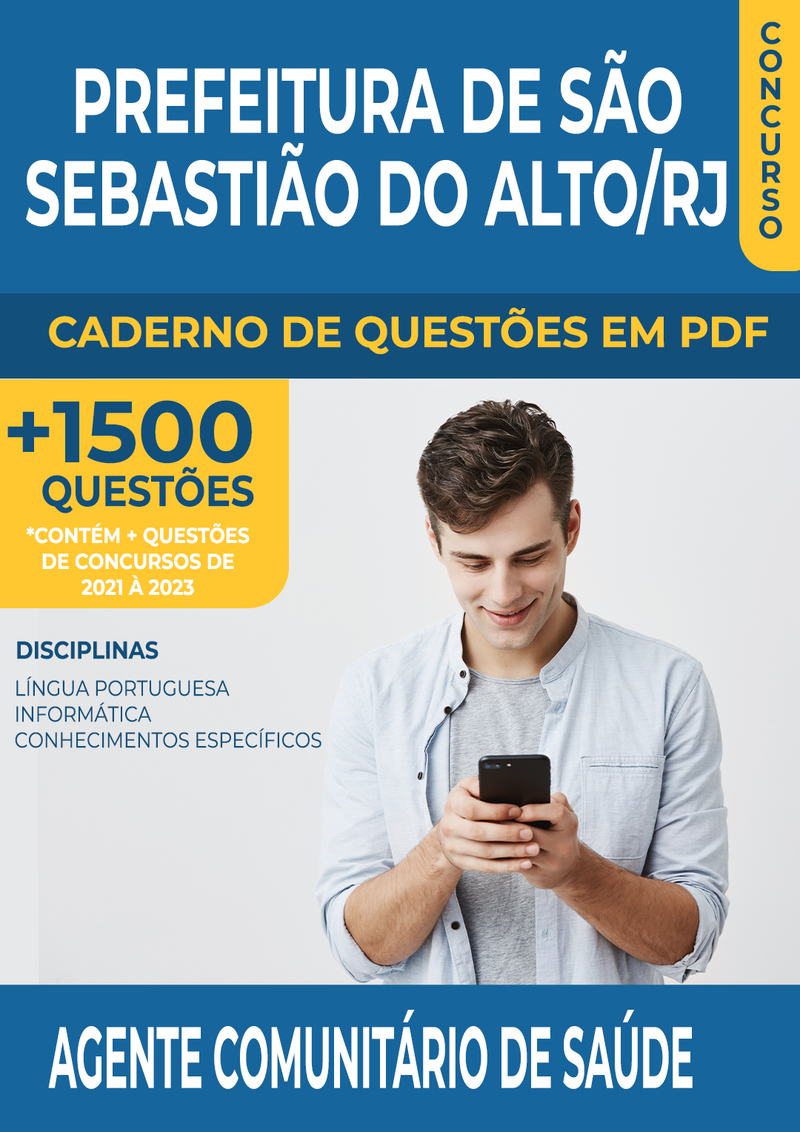 Apostila de Questões para o Concurso da Prefeitura de São Sebastião do Alto/RJ 2024 para Agente Comunitário de Saúde - Mais de 1.500 Questões Gabaritadas | loja123shop