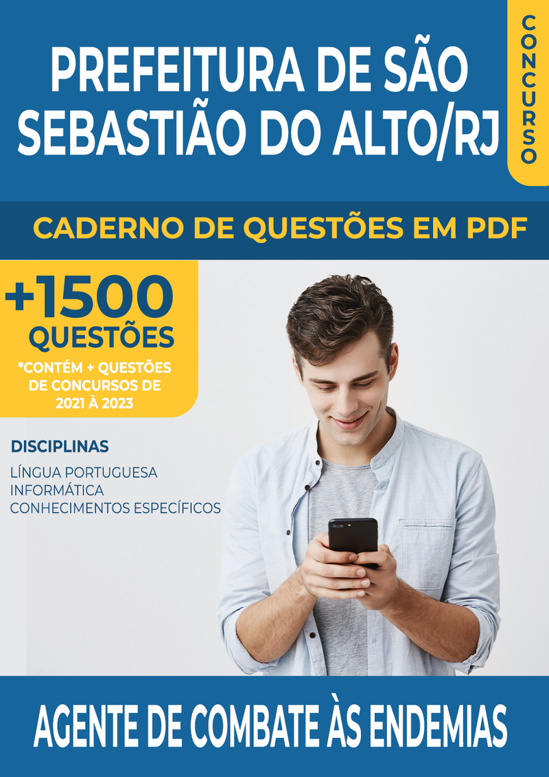 Apostila de Questões para o Concurso da Prefeitura de São Sebastião do Alto/RJ 2024 para Agente de Combate às Endemias - Mais de 1.500 Questões Gabaritadas | loja123shop