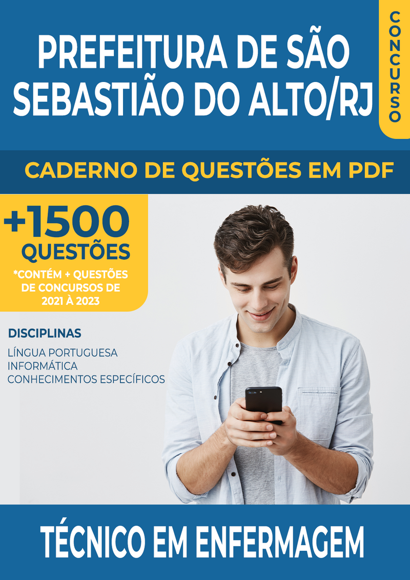 Apostila de Questões para o Concurso da Prefeitura de São Sebastião do Alto/RJ 2024 para Técnico em Enfermagem - Mais de 1.500 Questões Gabaritadas | loja123shop