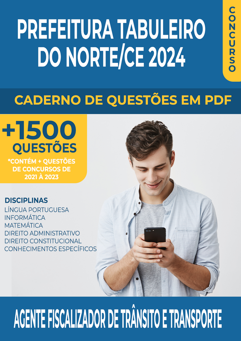 Apostila de Questões para Concurso da Prefeitura de Tabuleiro do Norte/CE 2024 - Agente Fiscalizador de Trânsito e Transporte - Mais de 1.500 Questões Gabaritadas | loja123shop