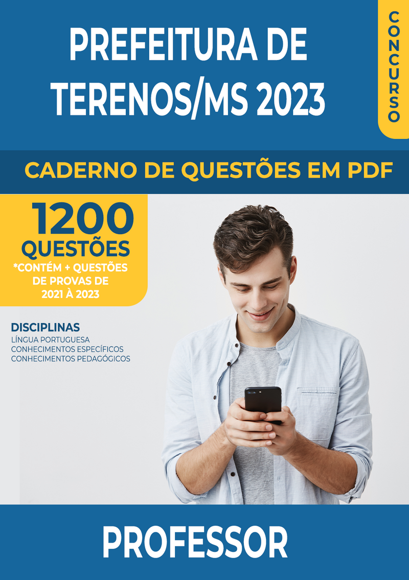 Apostila de Questões para o Concurso da Prefeitura de Terenos/MS 2023 para Professor - Mais de 1.200 Questões Gabaritadas | loja123shop