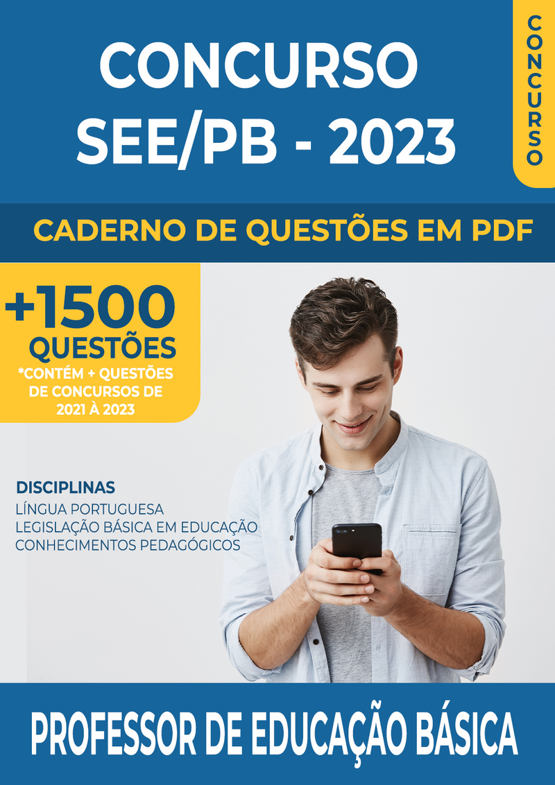 Apostila de Questões para o Concurso da SEE/PB 2023 para Professor de Educação Básica - Mais de 1.500 Questões Gabaritadas | loja123shop