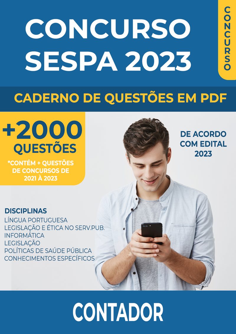 Apostila de Questões para o Concurso da SESPA 2023 para Contador - Mais de 2.000 Questões | loja123shop