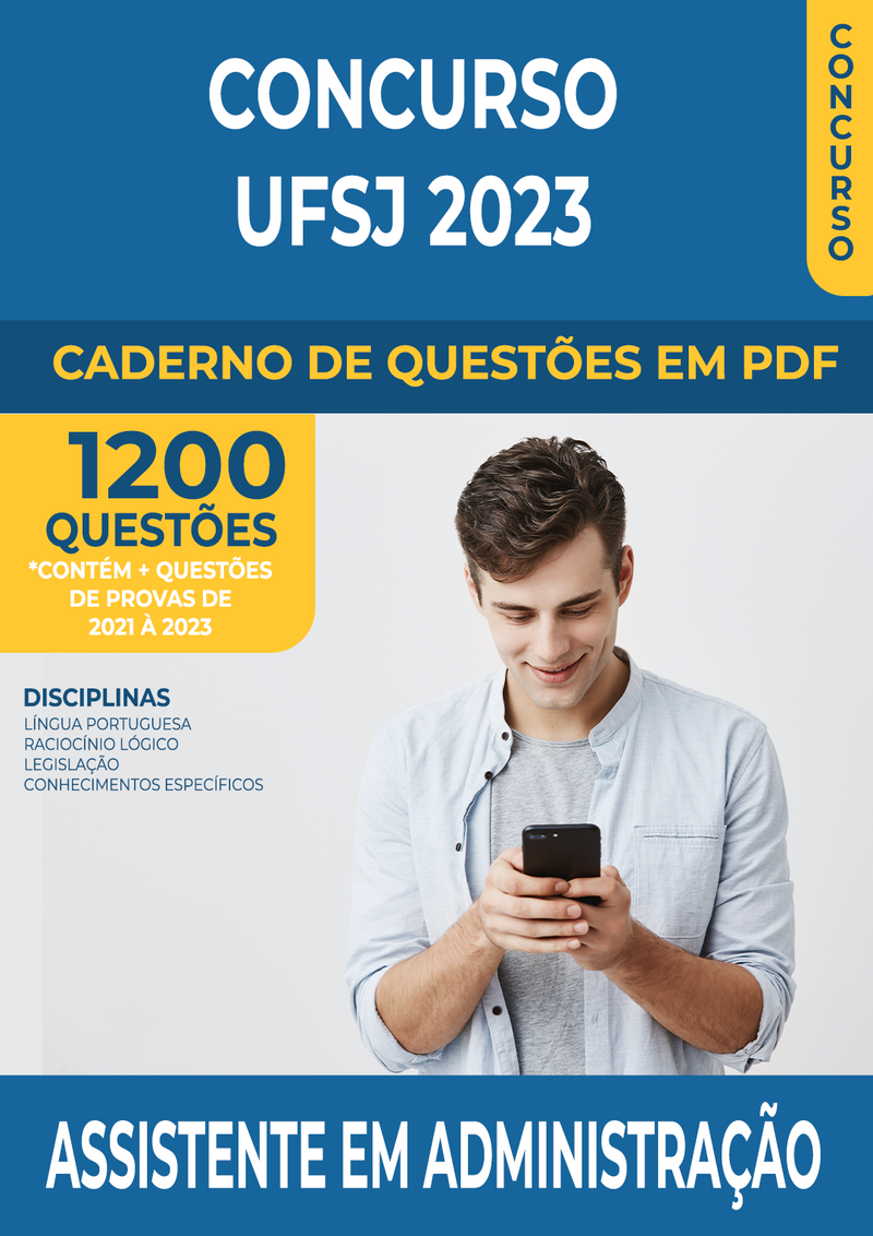 Apostila de Questões para o Concurso da UFSJ 2023 para Assistente em Administração - Mais de 1.200 Questões Gabaritadas | loja123shop