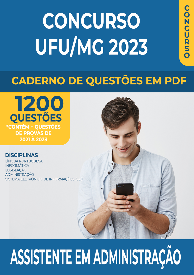Apostila de Questões para o Concurso da UFU 2023 para Assistente em Administração - Mais de 1.200 Questões Gabaritadas | loja123shop