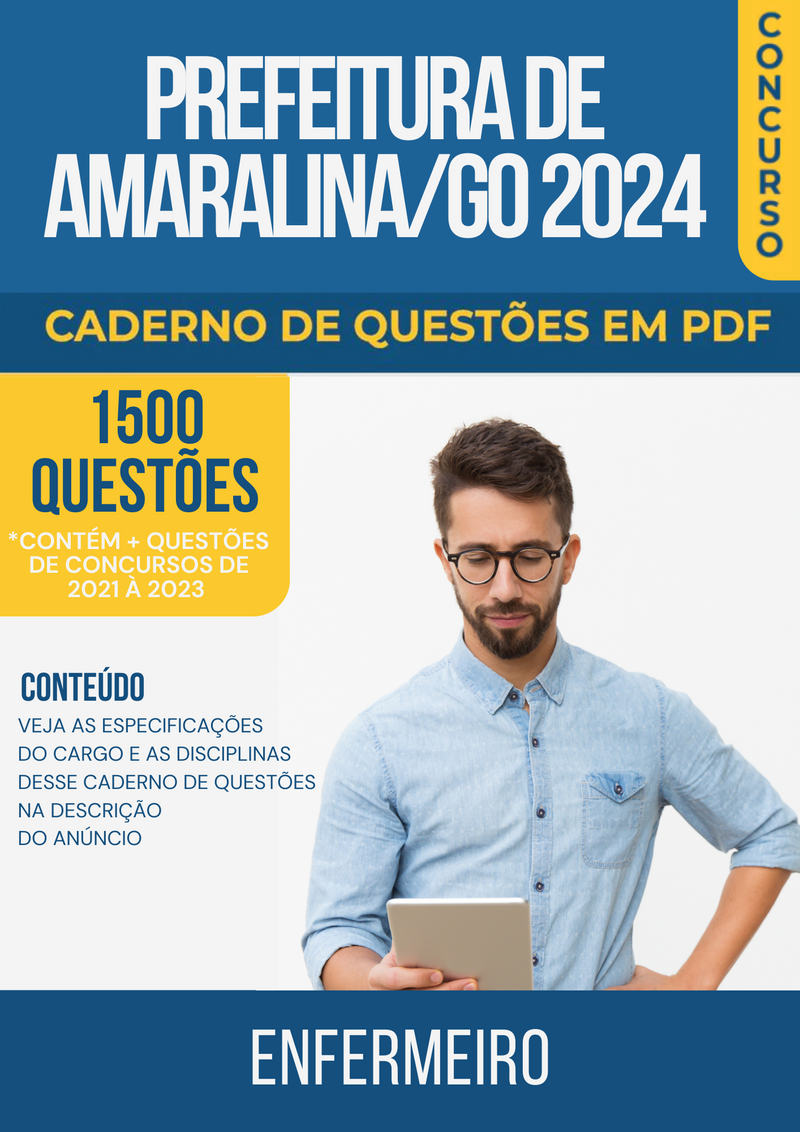 Apostila de Questões para Concurso da Prefeitura de Amaralina/GO 2024 para Enfermeiro - Mais de 1.500 Questões Gabaritadas | loja123shop