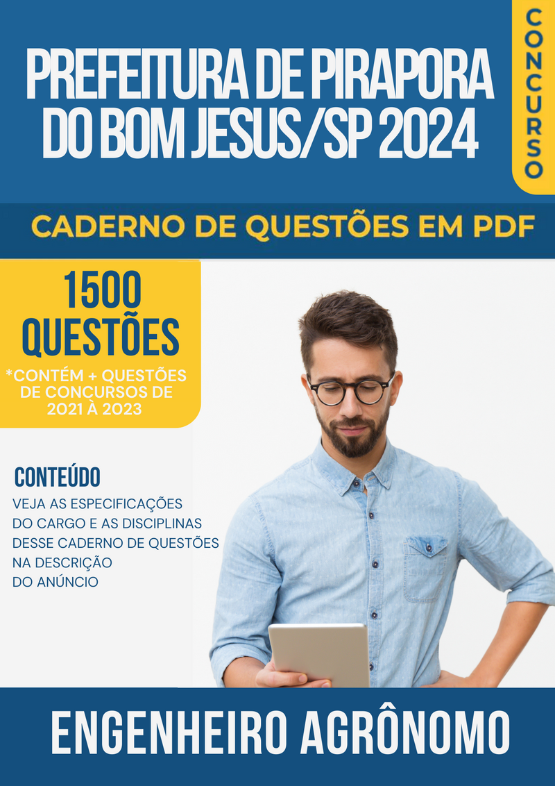 Apostila de Questões para Concurso da Prefeitura de Pirapora do Bom Jesus/SP 2024 para Engenheiro Agrônomo - Mais de 1.500 Questões Gabaritadas | loja123shop