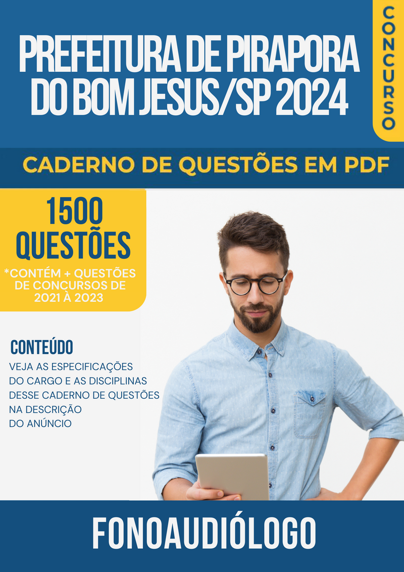 Apostila de Questões para Concurso da Prefeitura de Pirapora do Bom Jesus/SP 2024 para Fonoaudiólogo - Mais de 1.500 Questões Gabaritadas | loja123shop