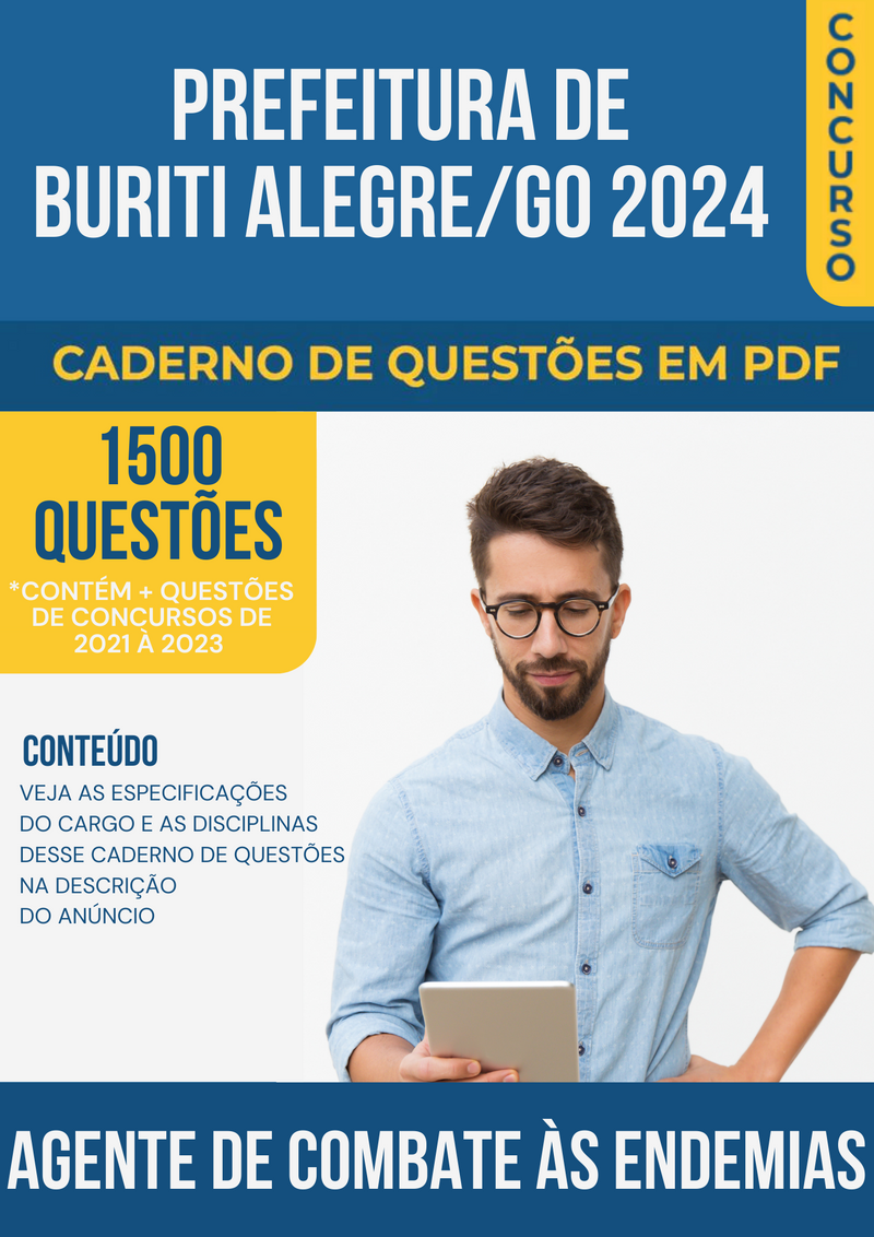 Apostila de Questões para Concurso da Prefeitura de Buriti Alegre/GO 2024 para Agente de Combate às Endemias - Mais de 1.500 Questões Gabaritadas | loja123shop