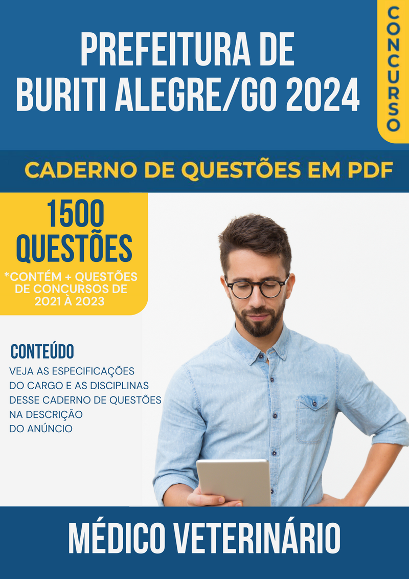 Apostila de Questões para Concurso da Prefeitura de Buriti Alegre/GO 2024 para Médico Veterinário - Mais de 1.500 Questões Gabaritadas | loja123shop