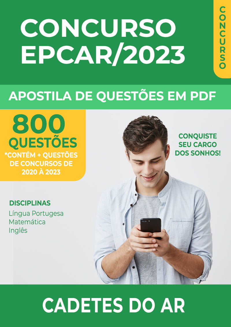 Apostila de Questões para o Concurso da EPCAR 2023 para Cadetes do Ar - Mais de 800 Questões Gabaritadas | loja123shop