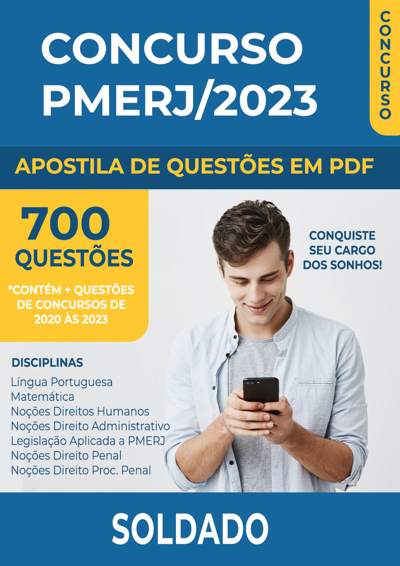 Apostila de Questões para Concurso PMERJ 2023 para Soldado - Mais de 700 Questões Gabaritadas | loja123shop