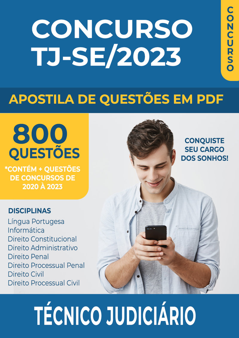 Apostila de Questões para Concurso TJ-SE 2023 para Técnico Judiciário - Mais de 800 Questões Gabaritadas | loja123shop