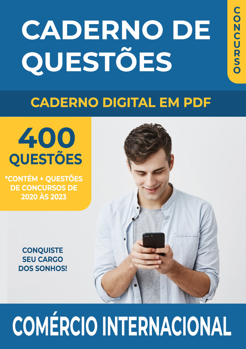 Caderno de Questões de Comércio Internacional com 400 Questões de Concursos Anteriores | loja123shop